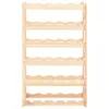 A wooden wine rack with multiple shelves. Náhľad obrázku produktu