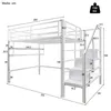 Hochbett mit Lattenrost, 140x200 cm, Metallbett mit Produktbild-Vorschau 6