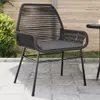 vidaXL Gartenstühle 2 Stk. mit Kissen Schwarz Poly Rattan Produktbild-Vorschau 2