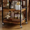 Küchenwagen Auf Rädern – Abnehmbares Tablett, 86 Cm, Braun, Produktbild-Vorschau 3