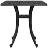 A black square garden table with a patterned top and curved legs, shown from the front on a white background. Náhľad obrázku produktu
