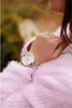 A close-up shot of a person's wrist wearing a watch, with a soft pink sweater in the foreground and a blurred natural background. Náhľad obrázku produktu