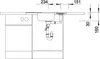 A technical drawing of a kitchen sink and cabinet with dimensions indicated. Náhled obrázku produktu