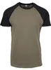 Urban Classics - RAGLAN T-Shirt contrasté oliv / schwarz - Voir les images du produit 6