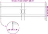 A diagram showing the dimensions of an adjustable window grille. Náhľad obrázku produktu