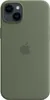 The back of a green iPhone 14 Plus case with the Apple logo in the center. Produktbild-Vorschau