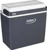 A dark gray electric cooler box with a white lid, shown from the front-left at a slight angle. Produktbild-Vorschau