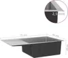 vidaXL Handgemachte Einbauspüle Edelstahl Produktbild-Vorschau 12