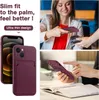 Collage of product images showing a phone case with a card slot, a woman making a payment, and a person using the phone case. Produktbild-Vorschau
