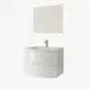 Mobile bagno sospeso 70cm curvo bianco lucido moderno | Los Anteprima dell’immagine prodotto 7