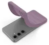 A phone case is shown being placed onto a smartphone. Produktbild-Vorschau