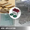 A collage of images showing various applications of diamond core drill bits and saw blades, including cutting tiles, stone slabs, glass, and concrete. Produktbild-Vorschau