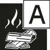 A graphic symbol indicating a fire extinguisher class A, suitable for wood fires. Náhled obrázku produktu
