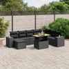 Modulares 9-tlg. Garten-Lounge-Set, Poly Rattan Schwarz, Produktbild-Vorschau 2