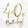 Servietten 40. Geburtstag 33x33cm 20 Stück, weiß / gold Produktbild-Vorschau 10
