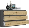 Komoda 140 cm 6 zásuvek skříňka FRAMIRE R-140 antracit mix Náhled obrázku produktu 4