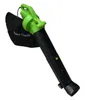 A green and black leaf blower with a collection bag. Podgląd zdjęcia produktu
