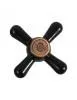 A black cross-shaped faucet handle with a bronze-colored center. Anteprima dell’immagine prodotto