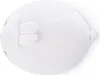 A white, round plush toy with small ears and a tail, lying on its back. Produktbild-Vorschau