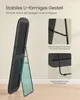 A full-length mirror with a U-shaped stand, shown from the back and with close-up details of its construction. Produktbild-Vorschau