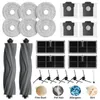 A collection of cleaning accessories for a robot vacuum cleaner, including mop pads, dust bags, filters, and brushes, arranged on a white background. Voir les images du produit