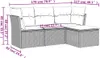 vidaXL 4-tlg. Garten-Sofagarnitur mit Kissen Grau Poly Produktbild-Vorschau 3