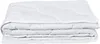 A white quilted comforter folded and stacked. Produktbild-Vorschau