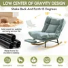 (Bleu clair) Fauteuil à bascule en velours côtelé avec Voir les images du produit 4