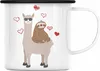 Trendation - Lustige Faultier Llama Grafik Emaille Tasse Produktbild-Vorschau 1