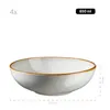 A single white bowl with a brown rim is shown against a white background. Dimensions and capacity are indicated. Produktbild-Vorschau