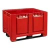3 Stück Palettenboxen mit Deckel 680l 1200x1000x790 mm Rot  Produktbild-Vorschau 4