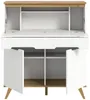 A white and wood secretary desk with its doors and top compartments open. Produktbild-Vorschau