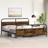 vidaXL Metallbett ohne Matratze Räuchereiche 180x200 cm Produktbild-Vorschau 4