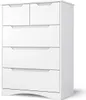A white chest of drawers with five drawers. Podgląd zdjęcia produktu