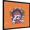 MuchoWow® MuchoWow® Gerahmtes Poster Schädel - Indianerkopf Produktbild-Vorschau 1
