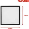 A black framed LED panel with dimensions indicated. Produktbild-Vorschau