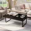 A modern lift-top coffee table with storage is displayed in a living room setting. Produktbild-Vorschau