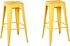 BELIANI Lot de 2 tabourets de bar en métal jaune or 76 cm Voir les images du produit 1