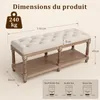 Banquette Coffre avec Rangement, Banc Bout de Lit, Beige 2 Voir les images du produit 10