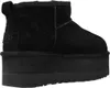 A black UGG boot with a platform sole, shown from the side against a white background. Voir les images du produit