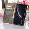 iPhone XR Hülle, Schmetterling Prägung Flip Leder Produktbild-Vorschau 5