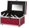 MARELIDA® Schmuckkoffer in Rot mit Glitzeroptik | Premium Schmuckkästchen für Schmuck & Co. Produktbild-Vorschau