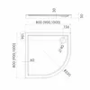 Duschwanne Viertelkreis 90x90x5 Sanitäracryl Duschtasse Produktbild-Vorschau 3