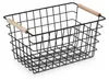 Relaxdays Drahtkorb, 2er Set, Metall, Holzgriffe, HxBxT 16 Produktbild-Vorschau 9