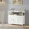 Yaheetech Küchenschrank Sideboard mit 3 Türen & offenen Produktbild-Vorschau 9