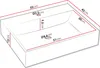 A diagram of a sink with dimensions and hole sizes indicated. Náhled obrázku produktu