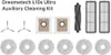 A collection of cleaning accessories for a robot vacuum cleaner, laid out on a white background. Produktbild-Vorschau