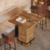 Tavolino da bar Tribesigns, tavolo da bistrot quadrato alto Anteprima dell’immagine prodotto 5