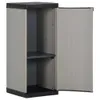 vidaXL Armadio da giardino con 1 ripiano Grigio e nero Anteprima dell’immagine prodotto 2