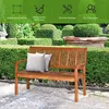 GOPLUS 2 Sitzer Gartenbank Eukalyptusholz, Sitzbank Produktbild-Vorschau 2